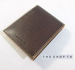 ※日247新品▼ タケオキクチ THE SHOP TK 牛革 イタリアンレザー 二つ折り財布 ウォレット 本革 ヴィーノ 財布 小銭入れ付き チョコ系