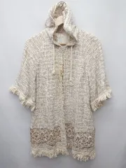 ◇ Θ GRACE CLASS　GRACE CONTINENTAL ツイード　フリンジ 長袖 ジャケット　コート サイズ36 アイボリー レディース P  【1410230001989】