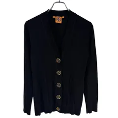 B033 【美品】 TORY BURCH トリーバーチ カーディガン ニット ウール Ｖネック ブラック 黒 カジュアル シンプル 長袖 レディース S