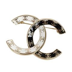 CHANEL シャネル 24P ココマークロゴ バイカラー ブローチ 正規品 / 40143