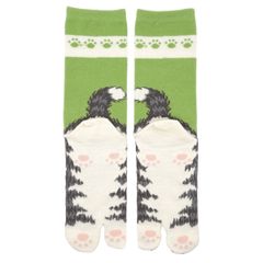 【新品】 足袋ソックス 猫のしっぽ・もえぎ 941658 わちふぃーるど 猫のダヤン レディース靴下 女性用足袋 足袋靴下 