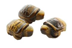 [미니 조각] 카메 거북 거북이 호랑이 아이 SS 사이즈 15 × 10mm 1 개 판매 천연석 파워 스톤