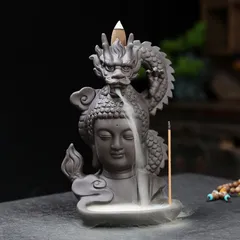 逆流香炉 香炉 お香 線香 仏 仏陀 龍 竜 ドラゴン 風水グッズ 縁起物 贈り物 プレゼント インテリア 玄関 オフィス 高級感 運 開運 商売繁盛 黄金 リラクゼーション 寝室