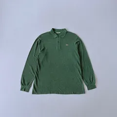 80s フランス製　シュミーズラコステ　長袖　ポロシャツ　グリーン　size6　R2266