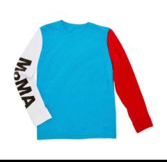 【送料無料】新品 モマ MoMA Logo L/S Tee Tシャツ ロンティー BLUE ブルー 青 メンズ