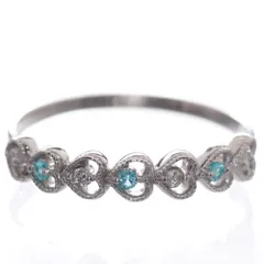 指輪 レディース リング パライバトルマリン プラチナ ダイヤモンド Pt950 ハート ミル打ちリング 刻印入り 鑑別書付き 日本製【アクセサリーマート/メルカリShops店】