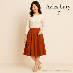AB0445 Aylesbury プリーツスカート テラコッタカラー フリーサイズ 秋 冬 レディース おしゃれ 上品