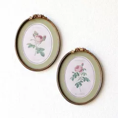 ピクチャーフレーム 壁掛け インテリア 丸い オーバル エレガント アンティーク クラシック 壁飾り ボタニカルローズフレーム 2タイプ