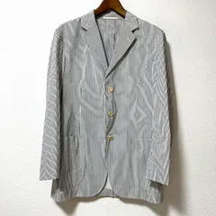 #anc ユナイテッドアローズ UNITEDARROWS ソブリン SOVEREIGN ジャケット S3B 48 グレー 白 薄手 ストライプ シルク混 メンズ [946115]