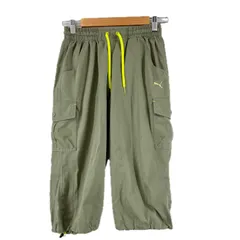 美品 PUMA プーマ クロップドパンツ ブランドロゴ オールシーズン カーゴパンツ ポリエステル カーキ ユニセックス M ドローコード【古着】【中古】【送料無料】