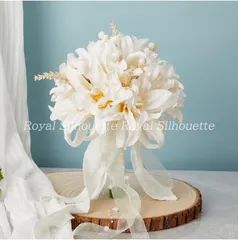 ブーケ ウェディング ブライダルブーケ 花嫁 ホワイト 白 パール 造花 結婚式 前撮り 披露宴 海外挙式 ウェディングブーケ 豪華 花束 ガーリー 可愛い フラワー お洒落 二次会