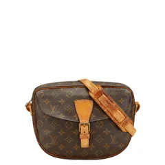ルイ ヴィトン モノグラム ジュヌフィーユ 斜め掛け ショルダーバッグ M51226 ブラウン PVC レザー レディース LOUIS VUITTON【1-0234741】