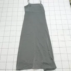 ◇ ⊂ Louere ルエレ シンプル キレイめ ノースリーブ ロング サテン風キャミワンピース サイズL グレー系 レディース E  【1508200032771】
