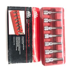 ДДMAC TOOLS マック ビットセット  7個+トレー付き 3/8 使用感有 SXMAH7PT レッド