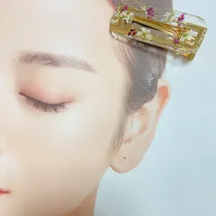 再販✨艶ヘアピン✨バレッタ　押し花　レジン　小花　ハンドメイドNo102