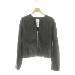 ソブ sov. ダブスタ 22AW フェイクレザーノーカラージャケット アウター ジップアップ 38 黒 ブラック /NR ■OSのサムネイル