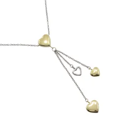 【TIFFANY&Co.】ティファニー マルチハート ドロップ K18イエローゴールド×K18ホワイトゴールド レディース 6.4g ネックレス