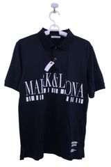 【美品】MARK&LONA(マークアンドロナ) ポロシャツ 黒 メンズ 46 MCM-1C-AP50 ゴルフ用品 2504-0325 中古
