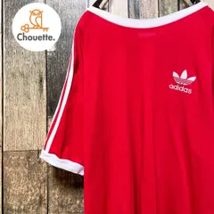 《人気カラー》アディダスオリジナルス adidas originals 赤☆Tシャツ M 刺繍ロゴ デカロゴ ビッグロゴ トレフォイル スリーストライプ レッド c4