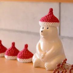 シロクマくんのちいさなどんぐり帽子↟クリスマス↟サンタ帽子
