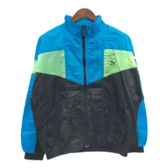 90年代 PUMA プーマ ナイロン トラックジャケット スポーツ ワンポイントロゴ ブルー (メンズ L) 中古 古着 Q1253