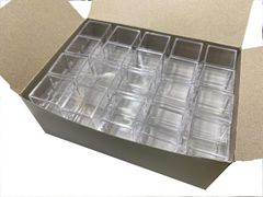 【人気商品】40個 クリアタイプ 3.8*x3.3x3.6cm(*突起部分含む) 標本ケース 鉱物ケースS ディスプレイケース (40個)