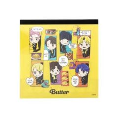 [중고] 노트 메모장 BTS(방탄소년단) 스퀘어 메모(Butter) 옐로우 [TinyTAN]