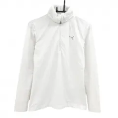 【美品】プーマ 長袖ハイネックシャツ 白 襟裏ボア 裏微起毛 DRYCELL ハーフジップ レディース O ゴルフウェア PUMA