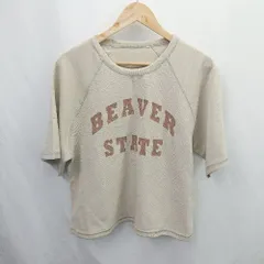 ◇ ⊃ ノーブランド カジュアルウェア系 半袖 スウェットシャツ サイズＭ ベージュ系 レディース E  【1507080001426】