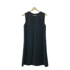 DOLCE＆GABBANA / ドルチェ＆ガッバーナドルガバ | ウール ドット ノースリーブ ワンピース | 40 | ブラック | レディース