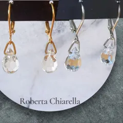 新品◆Roberta Chiarella ロベルタチャレラ シンプル耳元のドロップピアス　22金ゴールド/プラチナメッキ