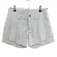 【超美品】アディダス ショートパンツ グレー×白 ストライプ adipure レディース M/M ゴルフウェア adidas