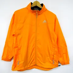 アディダス ナイロンジャケット ジャンパー アウター キッズ 男の子用 150サイズ オレンジ adidas 【中古】