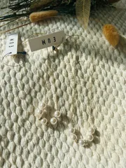 パール×ビジュー ゴールドネックレス 2本セット