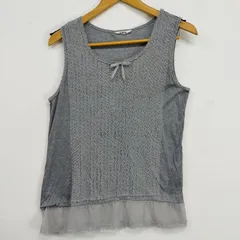 INGEBORG インゲボルグ KANEKO ISAO 金子功 カット地 レース 切替 異素材 ノースリーブ カットソー タンクトップ 00s アーカイブ 古着 VINTAGE レディース サイズ 4 LF126のサムネイル