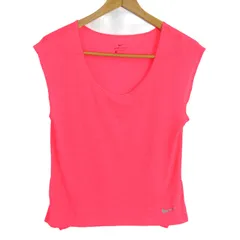 ナイキ 半袖Ｔシャツ トップス フレンチ袖 ドライフィット スポーツウエア レディース Mサイズ ピンク NIKE 【中古】
