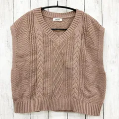 【 INGNI 】イング ケーブル編み ニットベスト ブラウン M