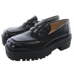 ジャンヴィトロッシ Gianvito Rossi レザー スクエアトゥ ローファー 37.5 黒のサムネイル