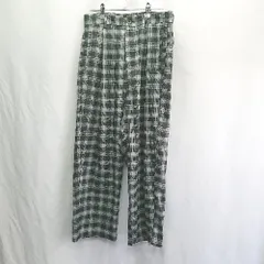 ◇ Θ MONO-MART モノマート 綿混合 チェック柄 ワイドパンツ サイズM ダークグレー メンズ E  【1411210014067】