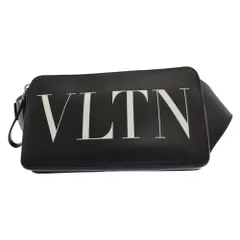 VALENTINO (ヴァレンチノ) VLTN ロゴ レザーウエストバッグ B0719WJW ブラックのサムネイル