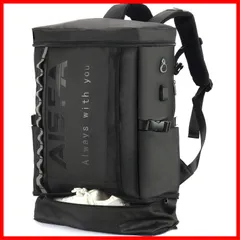 【数量限定】リュック メンズ リュックサック スクエア バックパック 防水17インチ [AISFA] PC ビジネス ラップトップバック USB充電ポート付き 30L アウトドア旅行防災 通勤 靴/弁当収納
