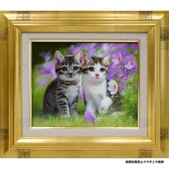 (F6号）安藤絵流「なかよし日和」真作/肉筆/表裏にサイン有り/手描 岡本太郎「千手」油彩 F6号 肉筆 サインあり - メルカリ