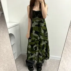 新品 カモフラージュ レースアップ セクシー ワンピース M ロング キャミワンピ 大胆 胸元 デザイン スタイルアップ 裏地付き 涼しげ シンプル 無地 体型カバー レディース 夏服 韓国風 トレンド ロングワンピース キャミワンピース カジュアル Mサイズ