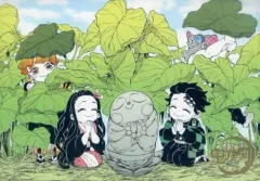 【中古】キャラカード 炭治郎＆禰豆子＆善逸＆伊之助(お地蔵様) 「鬼滅の刃 吾峠呼世晴原画展 箔押しイラストカードコレクション」