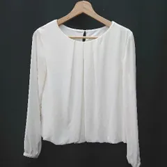 ◇ ⊂ NATURAL BEAUTY BASIC 裏地あり 長袖 ブラウス サイズM オフホワイト系 レディース E  【1503050013086】