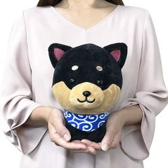Lamplanning 여행하는 콩 자바 마스코트 쿠션 귀여운 개 시바개 두시 시바 치유 블랙 쿠로마메/L사이즈( 블랙 쿠로마메/L사이즈)