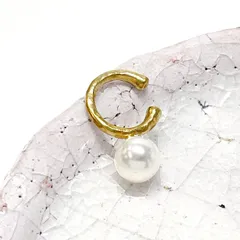 片方、ガラスパールのイヤーカフ【eec153】