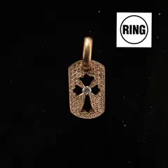 クロムハーツ 22K ドッグタグクロスペンダントチャーム CHROME HEARTS クロムハーツ 22k 4Pダイヤ カットアウトクロス