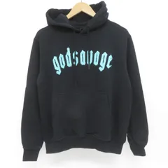 godsavage 黒 フード付きパーカー godsavage 黒パーカー セットアップ 上下Mサイズ