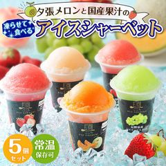 ギフト アイス シャーベット 【夕張メロンと国産果汁の凍らせて食べる.アイスシャーベット.】 5個セット スイーツ メロン フルーツ 果物 ゼリー ソルベ アイスギフト 詰め合わせ プレゼント 贈り物 送料無料 常温保存 お取り寄せスイーツ 【ja】【ja1】